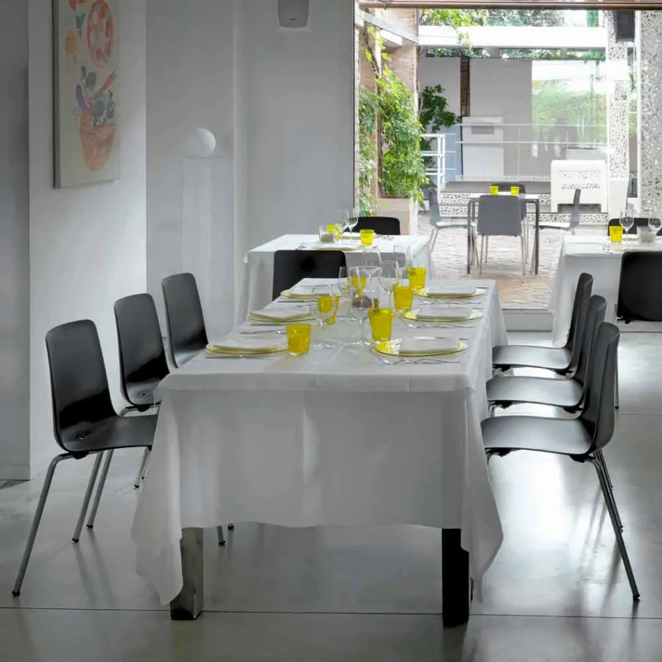 Made in Italy eetkamerstoel van metaal en polypropyleen, 4-delig - Carlita Viadurini