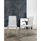 Stapelbare woonkamerstoel, gewatteerd en bekleed met eco-leer – Monamour Viadurini