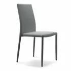 Stapelbare woonkamerstoel, gewatteerd en bekleed met eco-leer – Monamour Viadurini