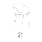 Woonkamerstoel in hout en polypropyleen Made in Italy, 4 stuks - Marbella Viadurini