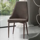 Woonkamerstoel in stof met gevormde en gestoffeerde zitting 4 stuks - Isaak Viadurini