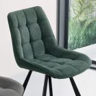 Woonkamerstoel in 4-delige gestoffeerde stof met ruitpatroon - Raggia Viadurini