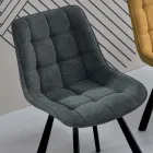 Woonkamerstoel in stof gestoffeerd met geruit patroon 4 stuks - Raggia Viadurini