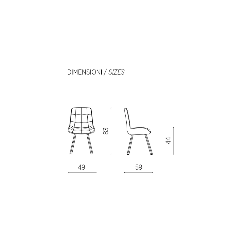 Woonkamerstoel in stof gestoffeerd met geruit patroon 4 stuks - Raggia Viadurini