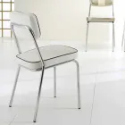 50's stijl stoel in graffiti kunstleer en Unica witte rand Viadurini