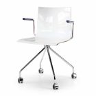 Draaibare bureaustoel met armleuningen en wielen Italiaans gekleurd design - Verenza Viadurini
