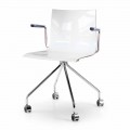 Draaibare bureaustoel met armleuningen en wielen Italiaans gekleurd design - Verenza