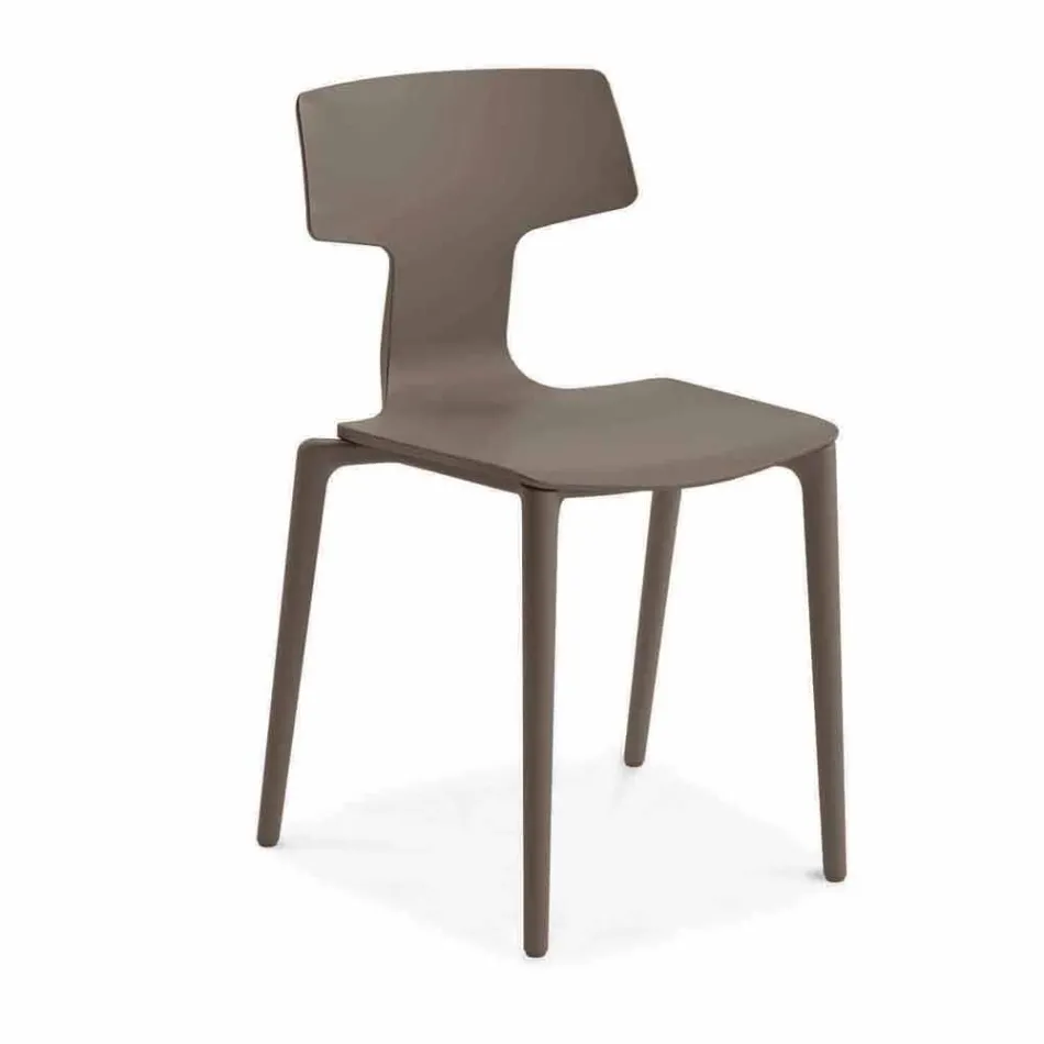 Stapelbare polypropyleen stoelen voor buiten gemaakt in Italië, 4 stuks - Claribel Viadurini