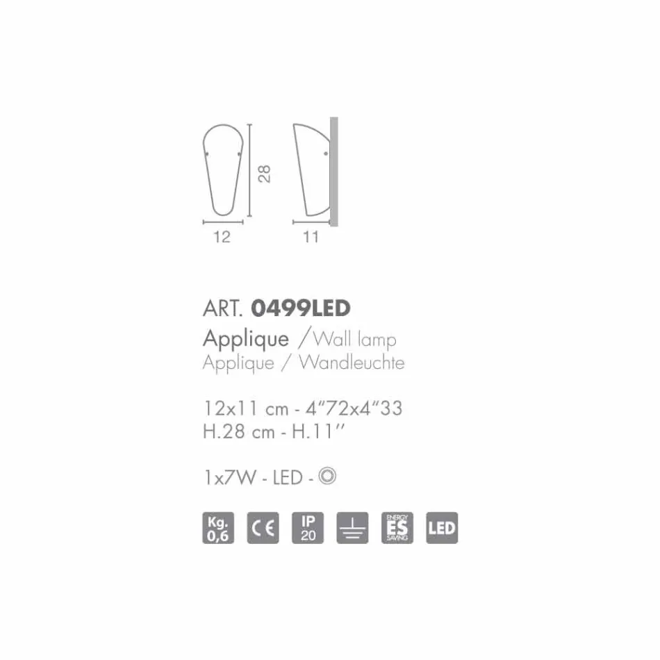 Selene Bloom applicatie glas handgemaakt in Italië 12x11 H 28 cm Viadurini