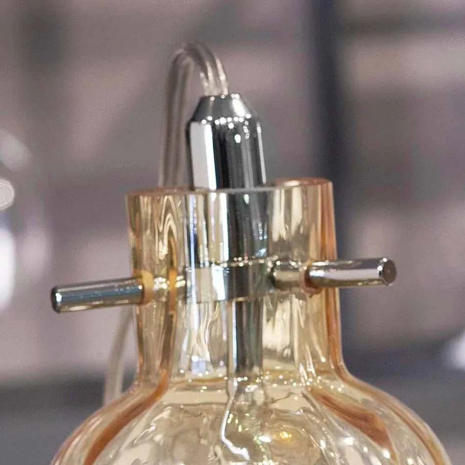 Selene Bossa Nova tafellamp Ø10 H 26cm amber glas geblazen Viadurini