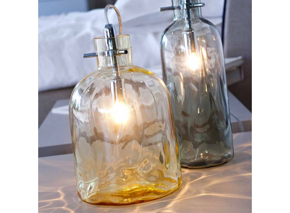 Selene Bossa Nova tafellamp Ø15 H 21cm amber glas geblazen Viadurini