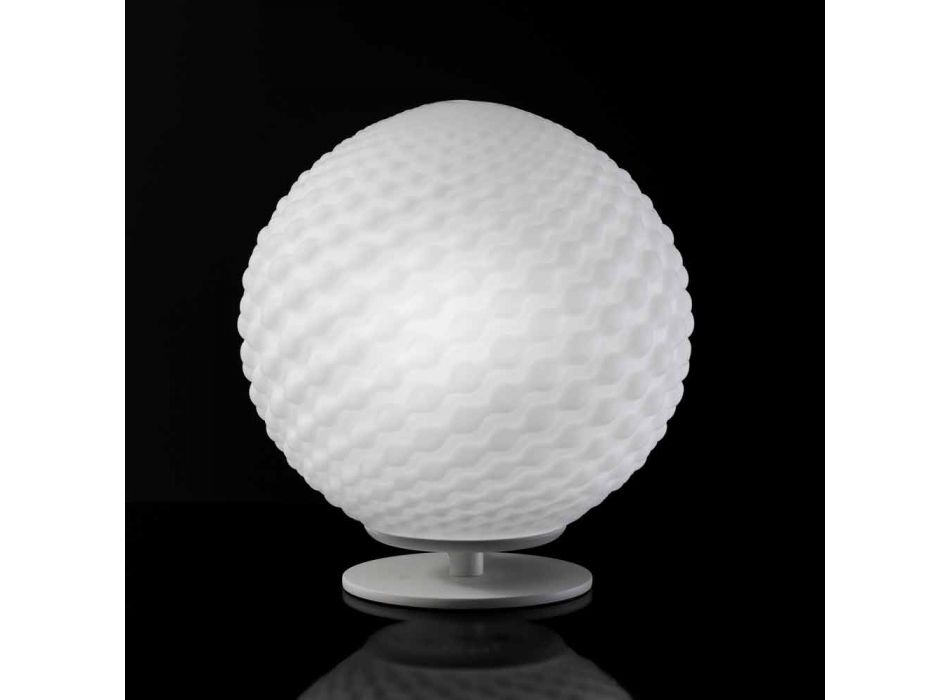 Selene Domino van witte tafellamp van geblazen glas Ø27 H 30cm Viadurini