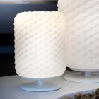 Selene Domino tafellamp Ø15 H22cm, geblazen glazen handgemaakte Viadurini