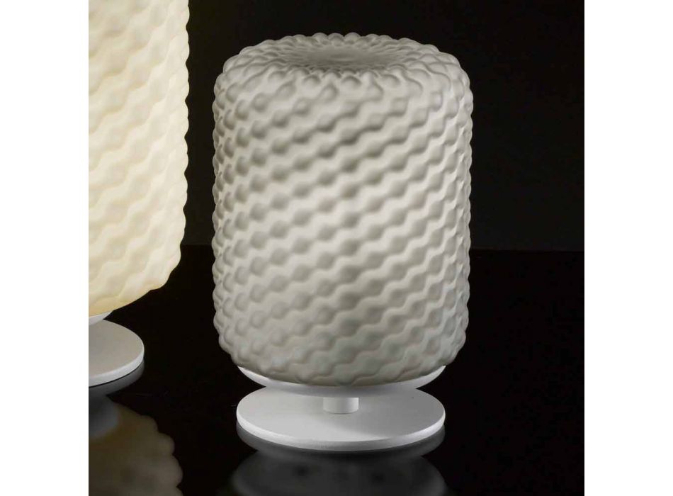 Selene Domino tafellamp Ø15 H22cm, geblazen glazen handgemaakte Viadurini
