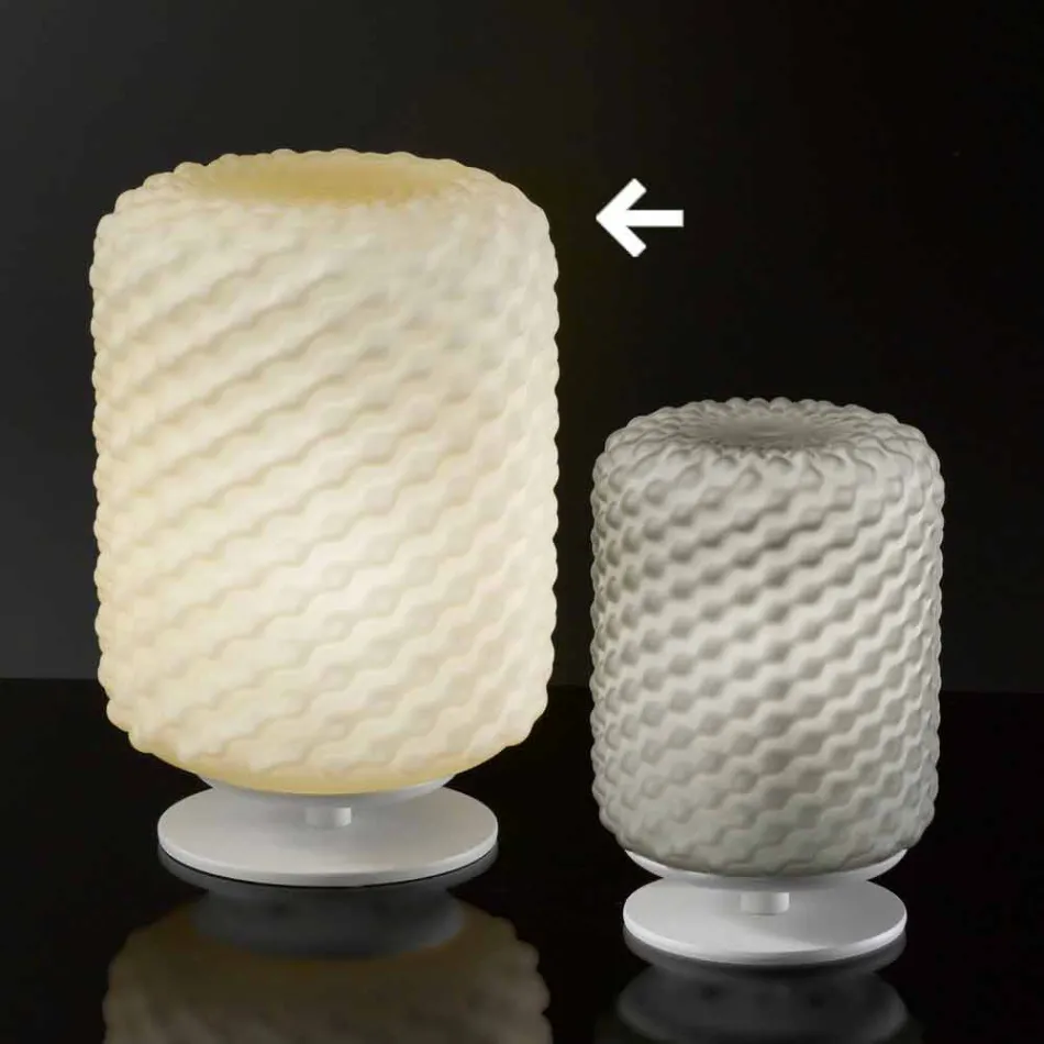 Selene Domino tafellamp Ø21 H30cm, geblazen glas gemaakt in Italië Viadurini