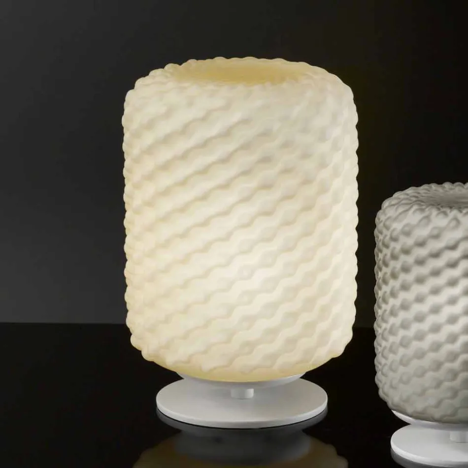 Selene Domino tafellamp Ø21 H30cm, geblazen glas gemaakt in Italië Viadurini