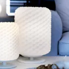 Selene Domino tafellamp Ø21 H30cm, geblazen glas gemaakt in Italië Viadurini