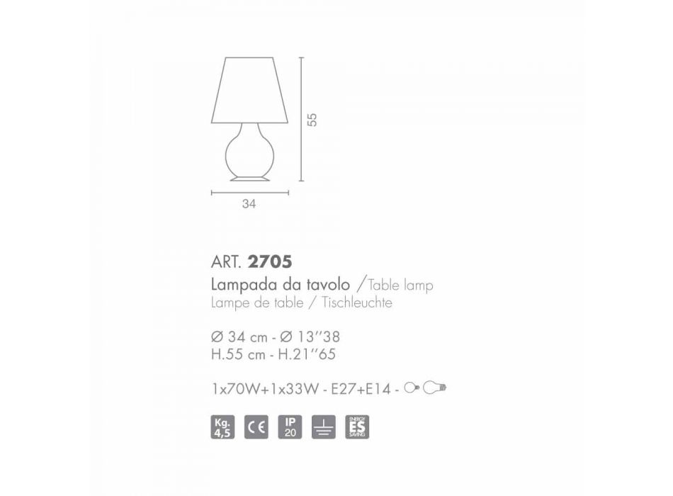Selene altijd tafellamp in wit geblazen glas O34 H 55cm Viadurini
