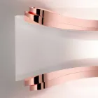 Selene Ionica applique 32x10 H16cm staal en glas gemaakt in Italië Viadurini