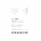 Selene Ionica applique 32x10 H16cm staal en glas gemaakt in Italië Viadurini