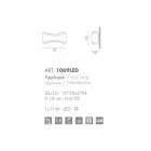 Selene Ionica applique 32x10 H16cm staal en glas gemaakt in Italië Viadurini