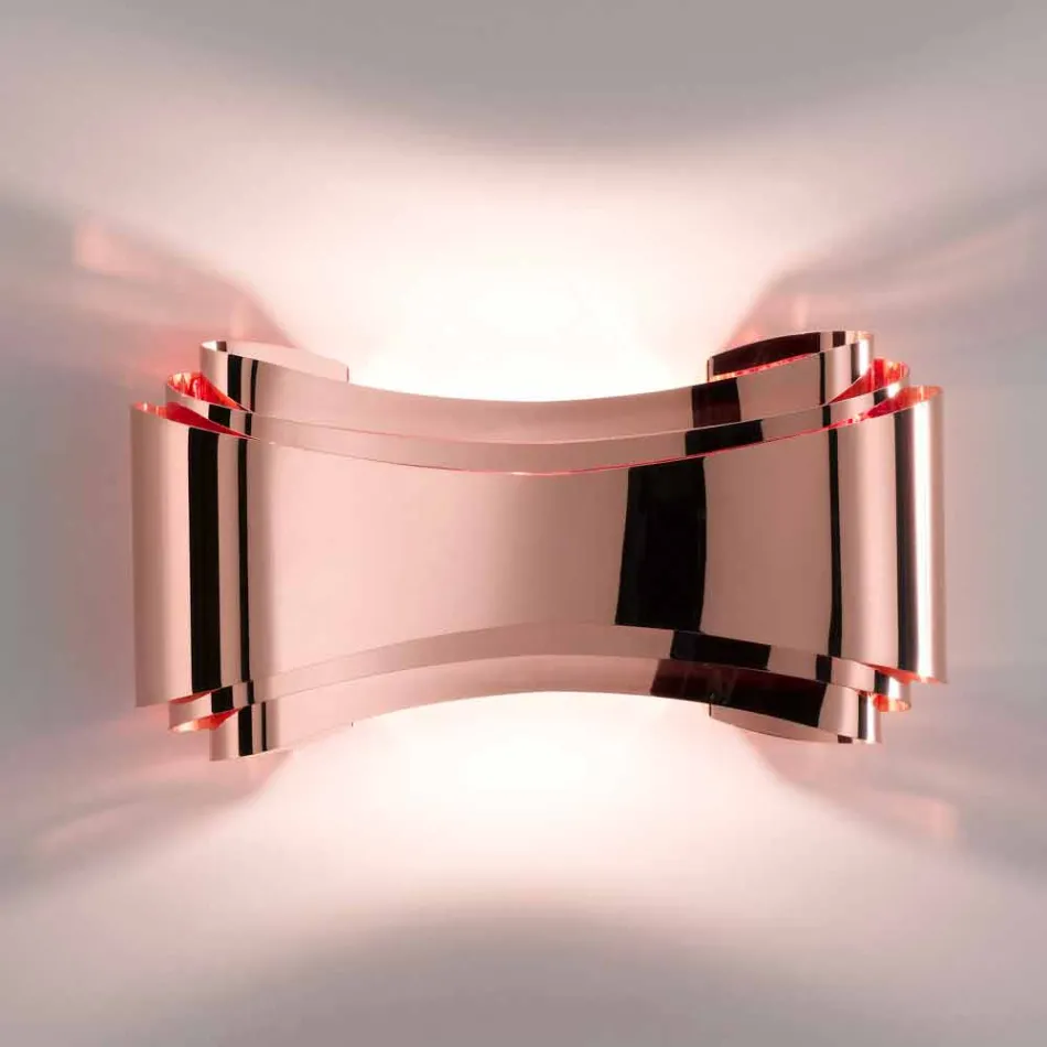 Selene Ionica wandlamp gemaakt in Italië, 30x10 H16cm, glas en staal Viadurini