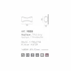 Selene Ionica wandlamp gemaakt in Italië, 30x10 H16cm, glas en staal Viadurini