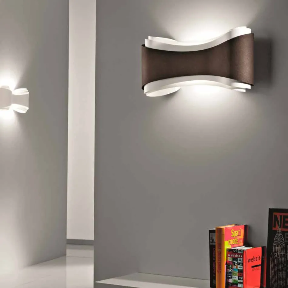 Selene Ionica wandlamp gemaakt in Italië, 40x12H20cm, staal en glas Viadurini