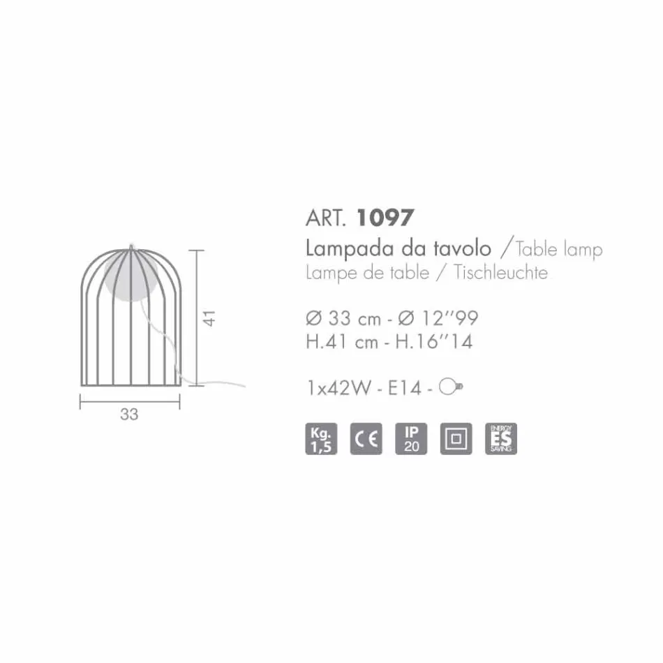 Selene Kluvì Hedendaagse tafellamp geblazen glas Ø33 H41cm Viadurini