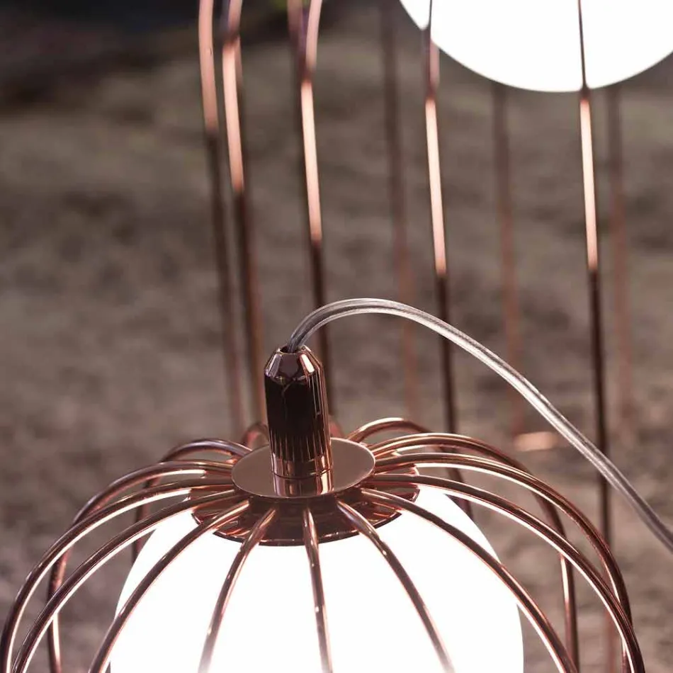 Selene Kluvì lumetto geblazen glas en metaal Ø19 H 27cm Viadurini