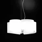 Selene Papiro witte kristallen hanglamp Ø65 x H 140 cm Viadurini