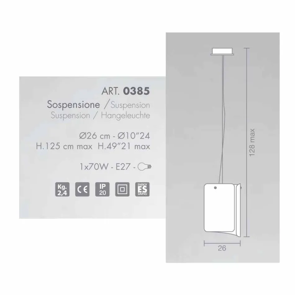 Selene papyrus moderne kristallen hanglamp Ø26 H 125cm Viadurini