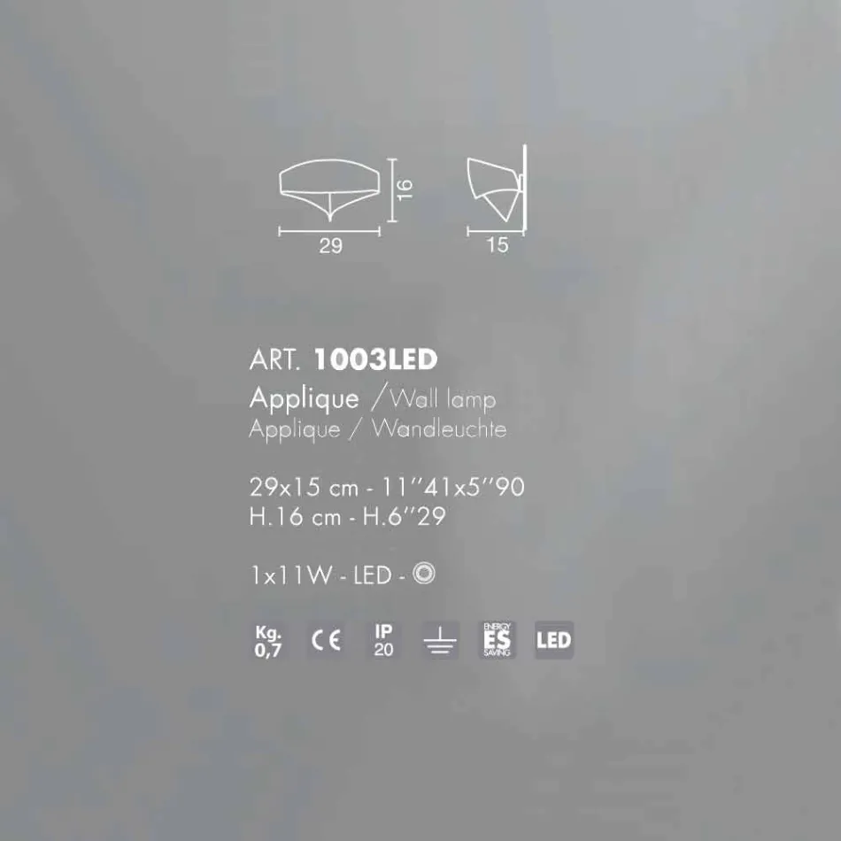 Selene Shield applique modern design gelakt staal Viadurini