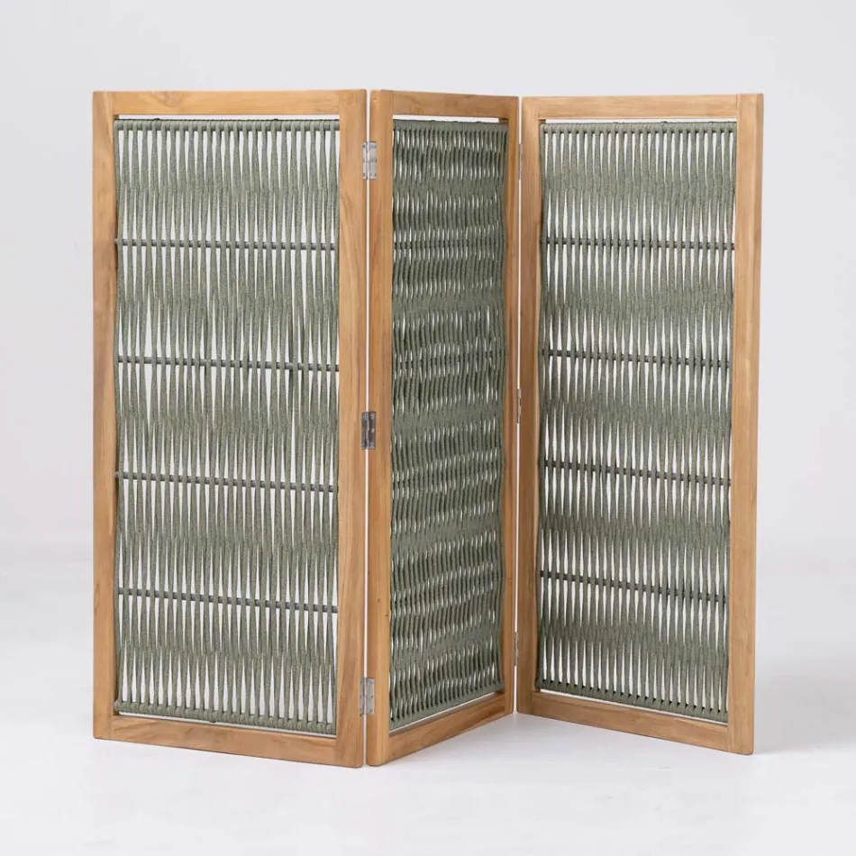 Buitenverdeler in teak, aluminium en touwvlechtwerk - Vision Viadurini