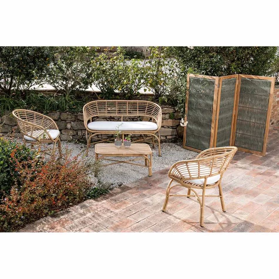 Buitenverdeler in teak, aluminium en touwvlechtwerk - Vision Viadurini