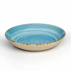 Service 12 rechthoekige en ronde gekleurde platen Modern design in steengoed - Simba Viadurini