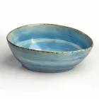 Service 12 rechthoekige en ronde gekleurde platen Modern design in steengoed - Simba Viadurini