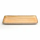 Service 12 rechthoekige en ronde gekleurde platen Modern design in steengoed - Simba Viadurini