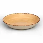 Service 12 rechthoekige en ronde gekleurde platen Modern design in steengoed - Simba Viadurini