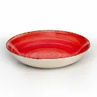 Service 12 rechthoekige en ronde gekleurde platen Modern design in steengoed - Simba Viadurini