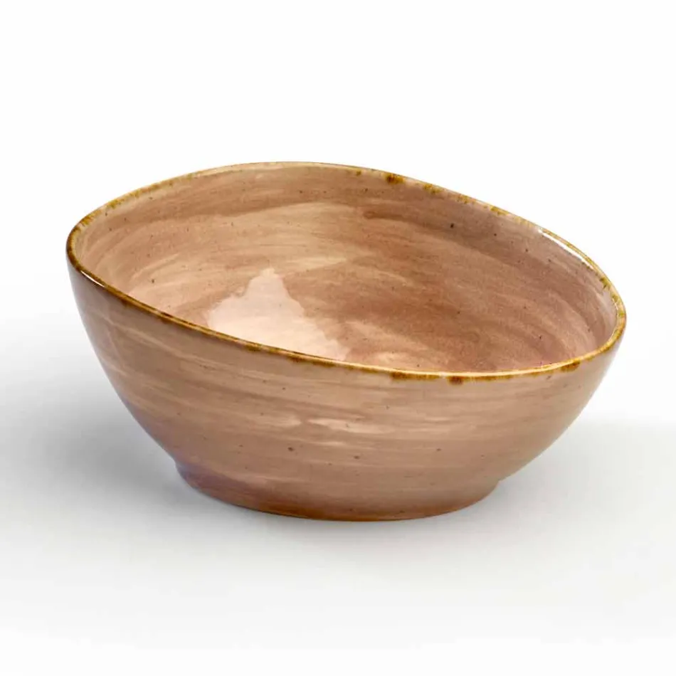 Set van 8 moderne rechthoekige designplaten en gekleurde steengoedkom - Simba Viadurini