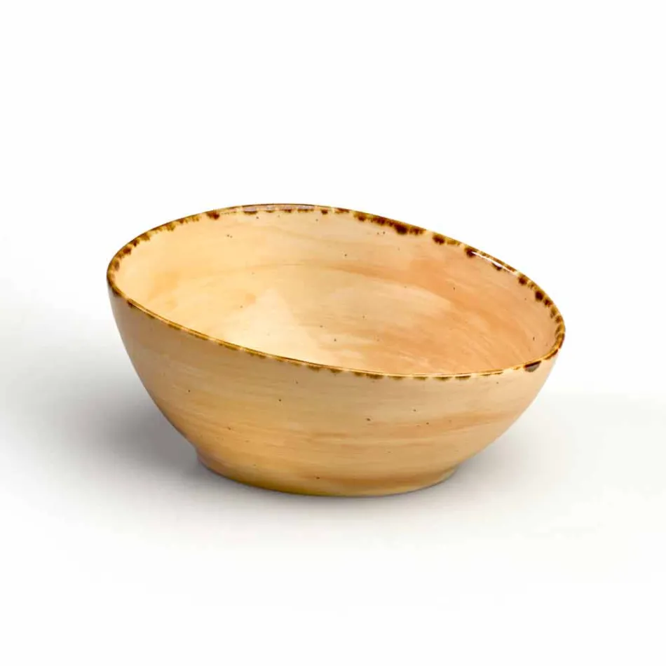 Set van 8 moderne rechthoekige designplaten en gekleurde steengoedkom - Simba Viadurini