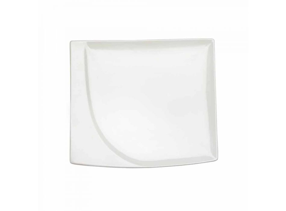 Aperitiefservies 12-delige moderne witte porseleinen designborden - Nalah Viadurini