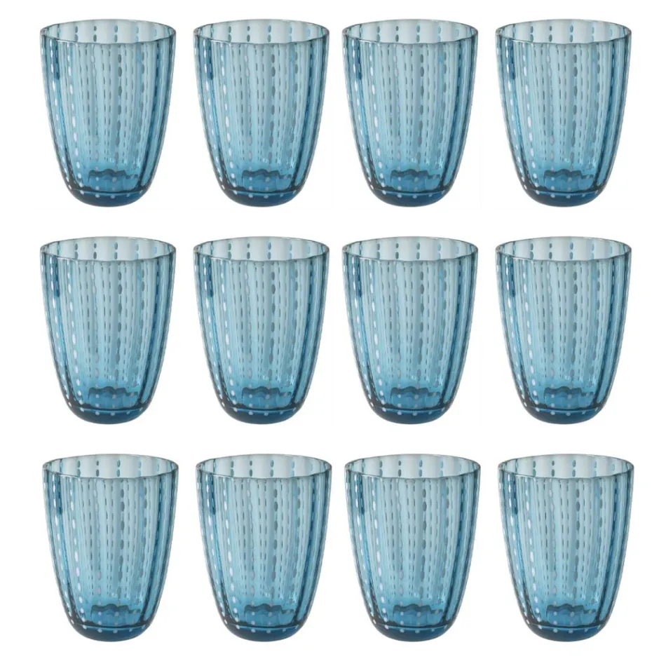 Gekleurd Glazen Waterglazen Servies met Stippen 12 Stuks - Botswana Viadurini