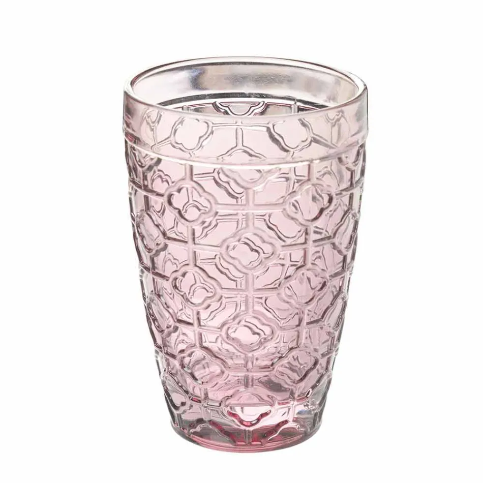 Modern glazen drinkgerei in gedecoreerd glas 12-delig - Mix Viadurini
