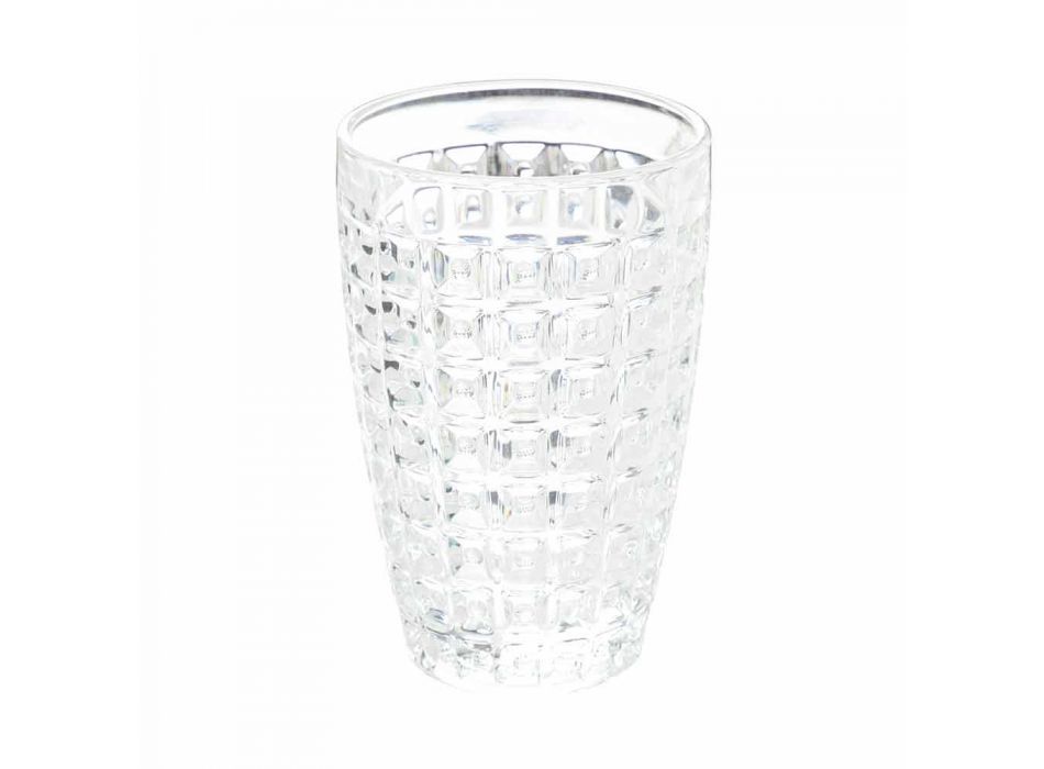 Modern glazen drinkgerei in gedecoreerd glas 12-delig - Mix Viadurini