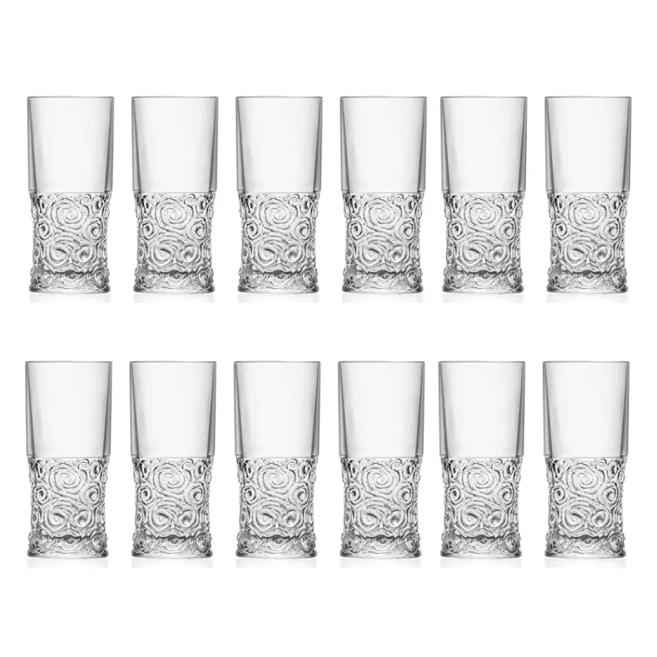 Highball Glazen Servies in Eco Crystal Audace Decoratie 12 Stuks - Ritmo Viadurini