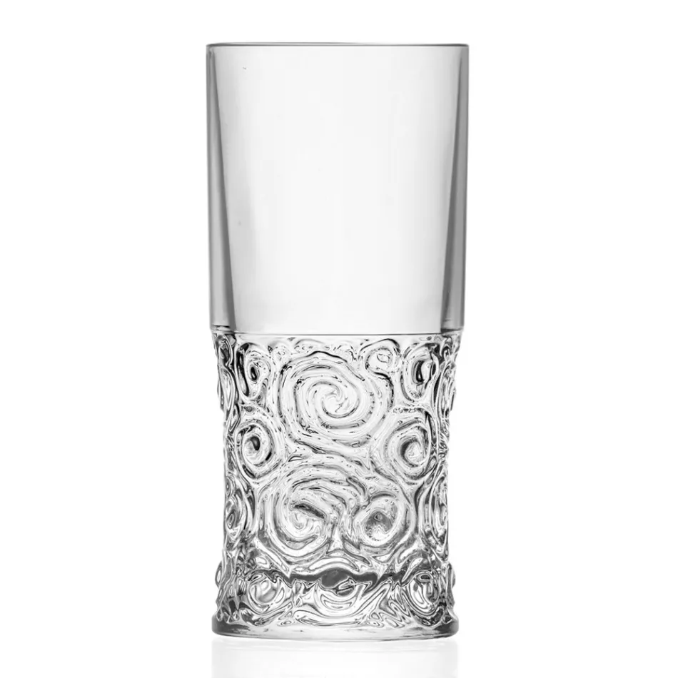Highball Glazen Servies in Eco Crystal Audace Decoratie 12 Stuks - Ritmo Viadurini