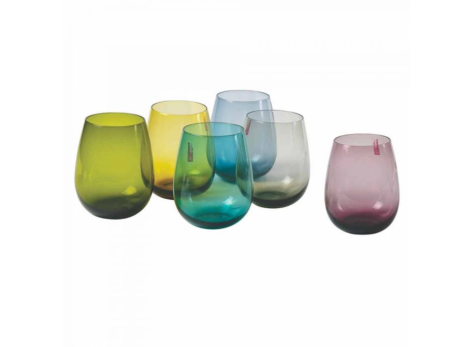 Design Gekleurde Glazen Waterglazen, 12 Stuks - Aperi Viadurini