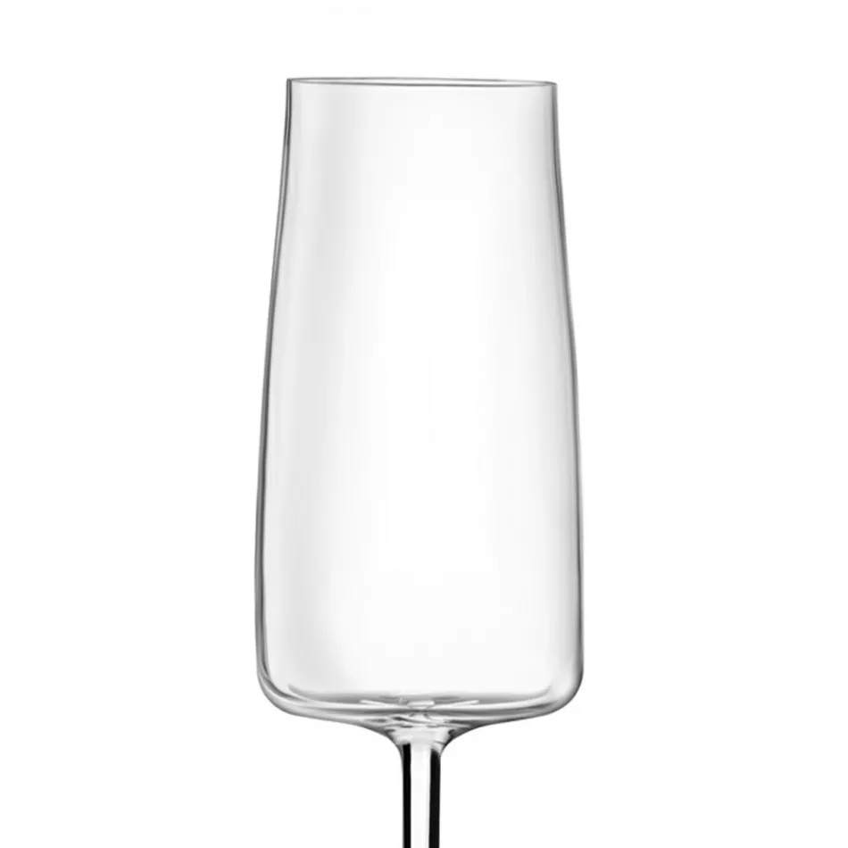 Italiaanse Minimal Eco Crystal Flute Goblet Set 12-delig - Primordio Viadurini